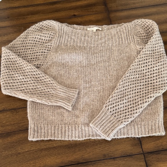 LoveShackFancy Beige Knit Sweater
